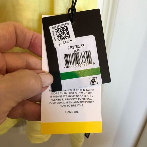 DKNY SPORT - L Sz L - Cotton Embroidered Logo Tee in Lemon Yellow. NWT! - Picture 8 of 14